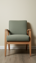 Fauteuil accoudoirs brume de sauge