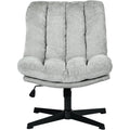 Fauteuil pivotant 360° reglable en hauteur avec accoudoirs, chaise de bureau ou salon en tissu chenille gris
