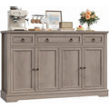 Buffet bas retro avec portes, tiroirs et nombreux compartiments pour cuisine ou sejour